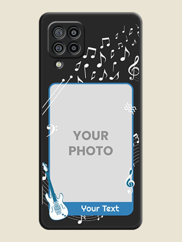 Custom Musical Theme Design with Text on Photo on Space Black Soft Matte Mobile Case - Galaxy M32 - alternate view