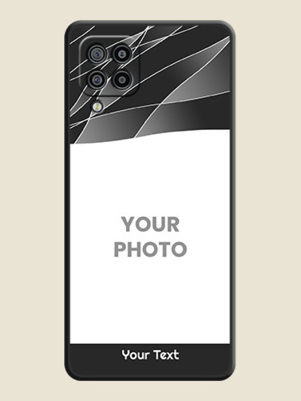Custom Mixed Wave Lines on Photo on Space Black Soft Matte Mobile Cover - Galaxy M32 - alternate view