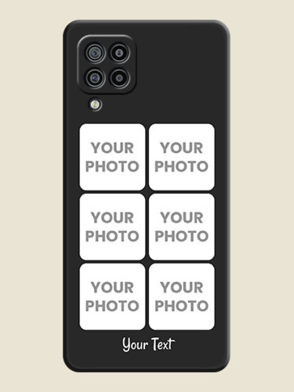 Custom Floral Art with 6 Image Holder on Photo on Space Black Soft Matte Mobile Case - Galaxy M32 - alternate view