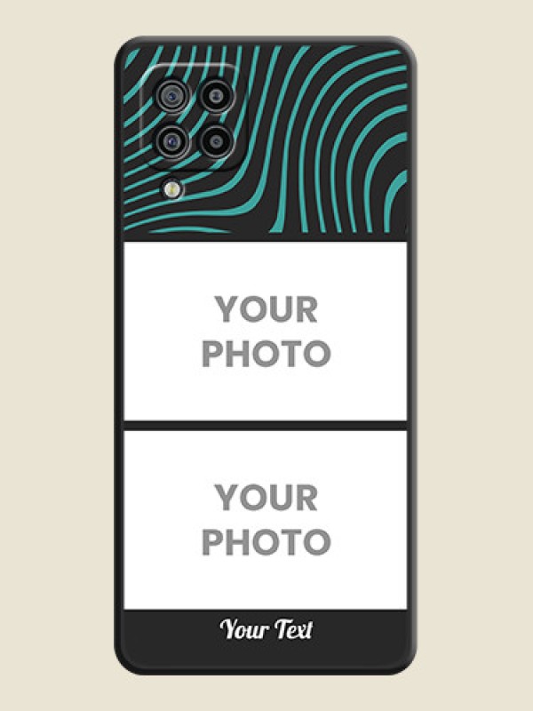 Custom Wave Pattern with 2 Image Holder on Space Black Personalized Soft Matte Phone Covers - Galaxy M32 - alternate view