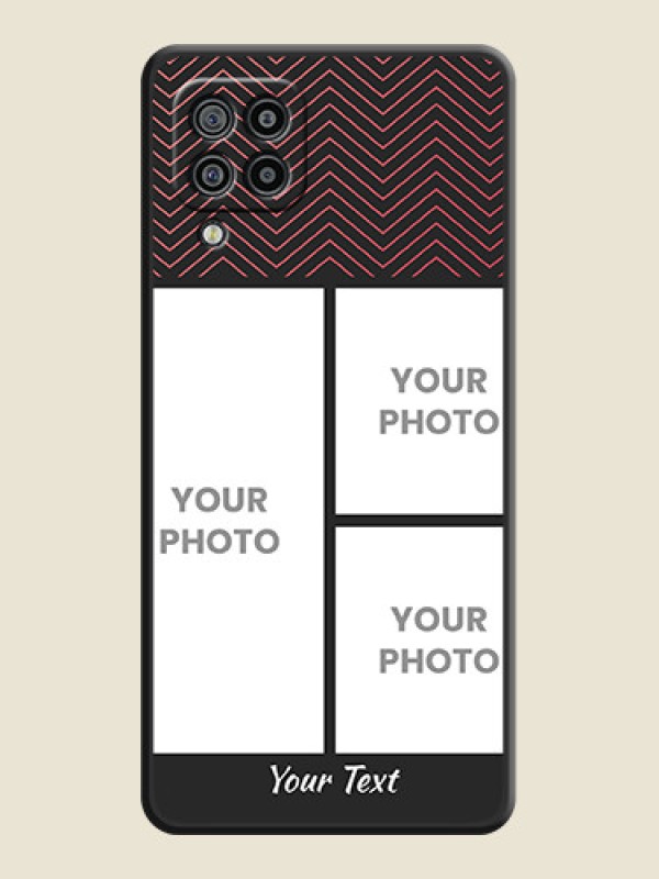 Custom Wave Pattern with 3 Image Holder on Space Black Custom Soft Matte Back Cover - Galaxy M32 - alternate view