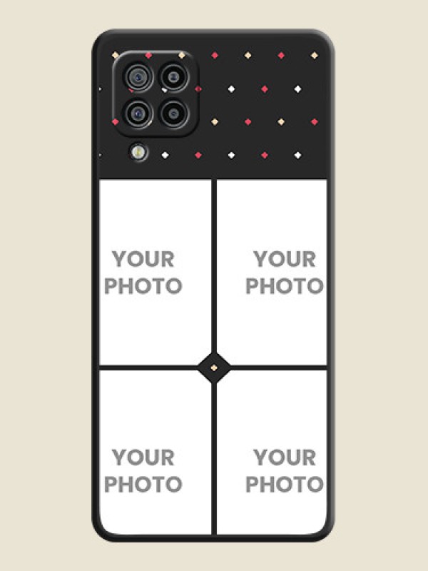 Custom Multicolor Dotted Pattern with 4 Image Holder on Space Black Custom Soft Matte Phone Cases - Galaxy M32 - alternate view
