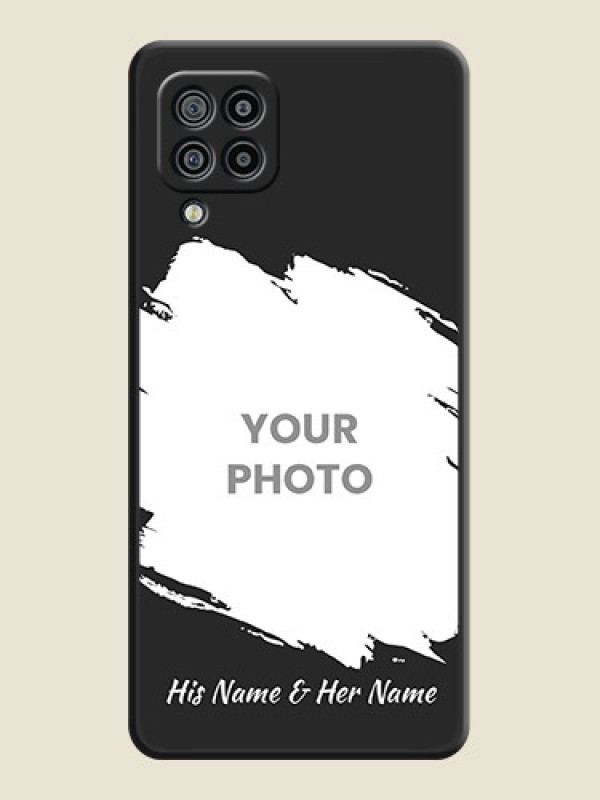 Custom Grunge Brush Strokes on Photo on Space Black Soft Matte Back Cover - Galaxy M32 - alternate view