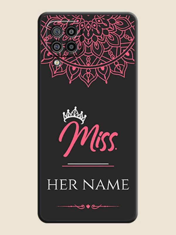 Custom Mrs Name with Floral Design on Space Black Personalized Soft Matte Phone Covers - Galaxy M32 - alternate view