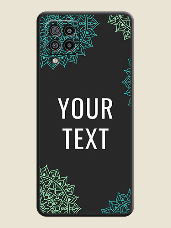 Custom Your Name with Floral Design on Space Black Custom Soft Matte Back Cover - Galaxy M32 - alternate view