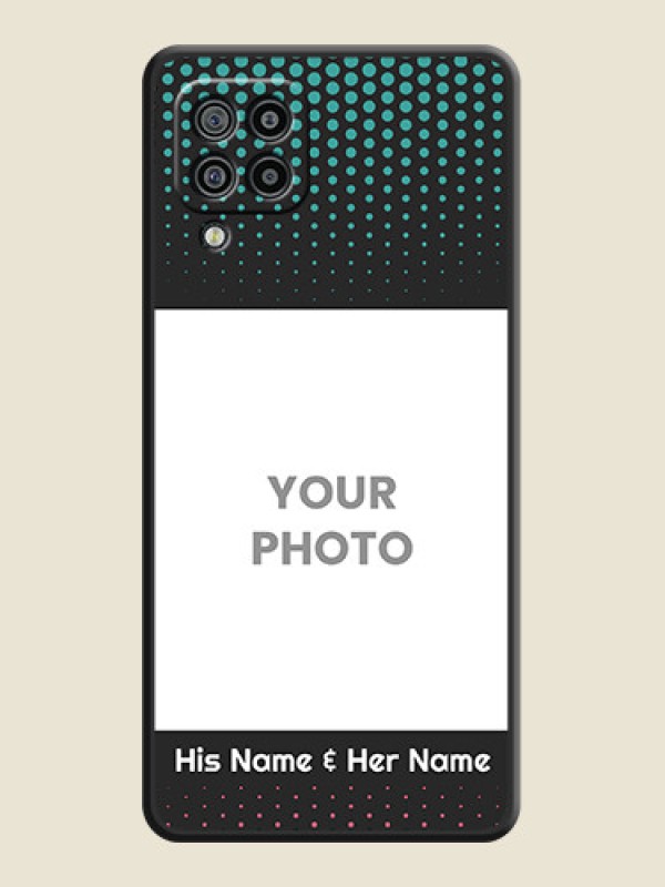 Custom Faded Dots with Grunge Photo Frame and Text on Space Black Custom Soft Matte Phone Cases - Galaxy M32 - alternate view