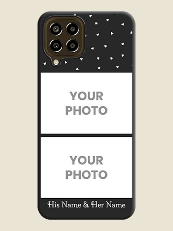 Custom Miniature Love Symbols with Name on Space Black Custom Soft Matte Back Cover - Galaxy M33 5G - alternate view
