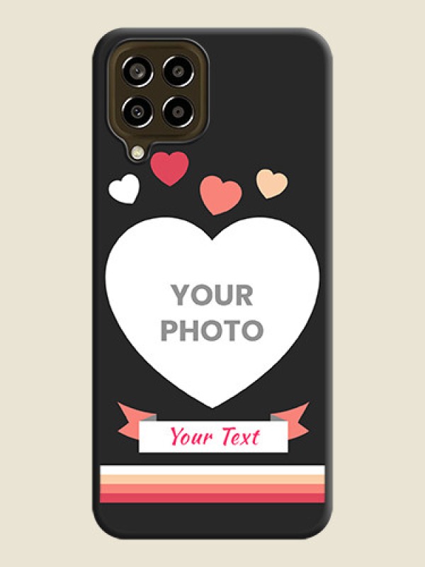 Custom Love Shaped Photo with Colorful Stripes on Personalised Space Black Soft Matte Cases - Galaxy M33 5G - alternate view