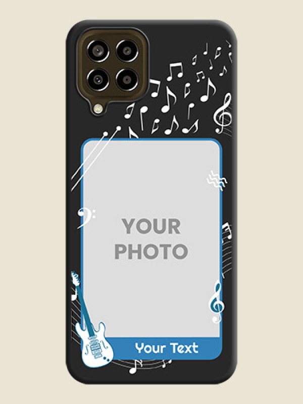 Custom Musical Theme Design with Text on Photo on Space Black Soft Matte Mobile Case - Galaxy M33 5G - alternate view