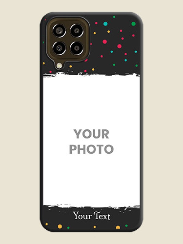 Custom Multicolor Dotted Pattern with Text on Space Black Custom Soft Matte Phone Back Cover - Galaxy M33 5G - alternate view