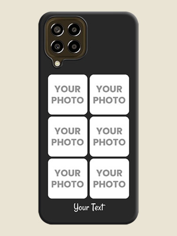 Custom Floral Art with 6 Image Holder on Photo on Space Black Soft Matte Mobile Case - Galaxy M33 5G - alternate view