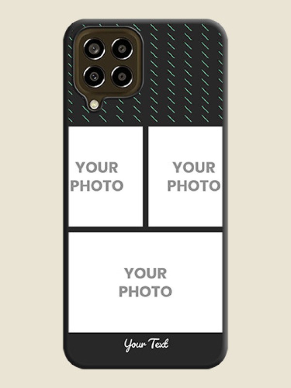 Custom Cross Dotted Pattern with 2 Image Holder  on Personalised Space Black Soft Matte Cases - Galaxy M33 5G - alternate view