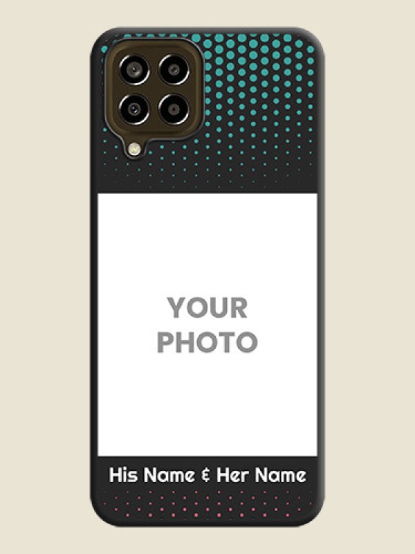 Custom Faded Dots with Grunge Photo Frame and Text on Space Black Custom Soft Matte Phone Cases - Galaxy M33 5G - alternate view