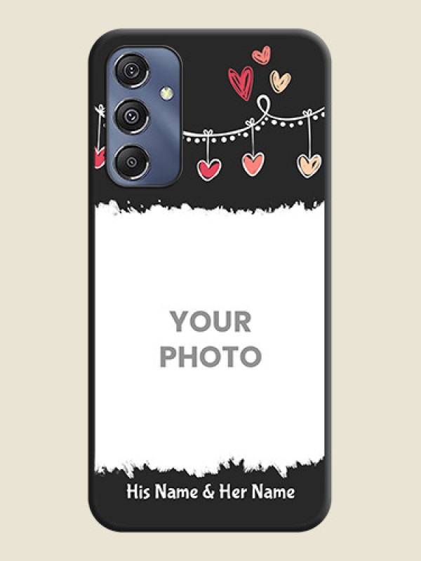 Custom Pink Love Hangings with Name on Space Black Custom Soft Matte Phone Cases - Galaxy M34 5G - alternate view