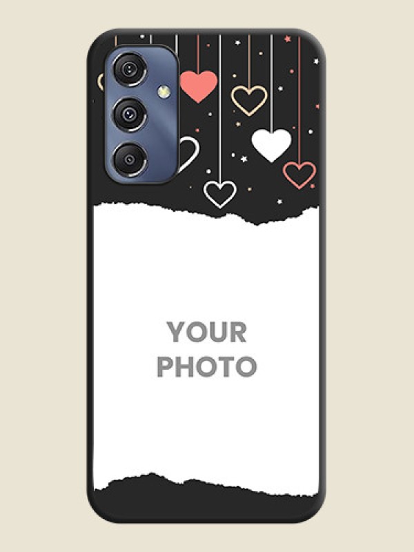 Custom Love Hangings with Splash Wave Picture on Space Black Custom Soft Matte Phone Back Cover - Galaxy M34 5G - alternate view