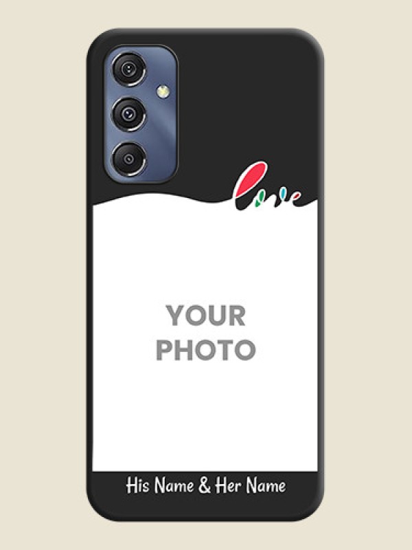 Custom Fall in Love Pattern with Picture - Photo on Space Black Soft Matte Mobile Case - Galaxy M34 5G - alternate view