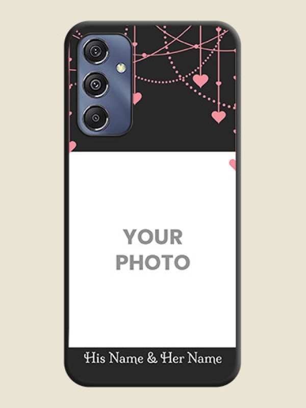 Custom Pink Love Hangings with Text on Space Black Custom Soft Matte Back Cover - Galaxy M34 5G - alternate view