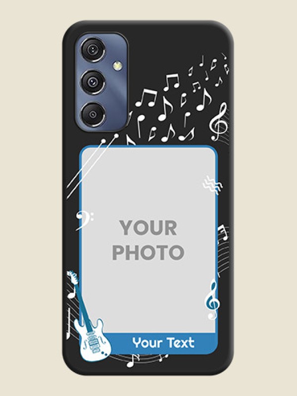 Custom Musical Theme Design with Text - Photo on Space Black Soft Matte Mobile Case - Galaxy M34 5G - alternate view