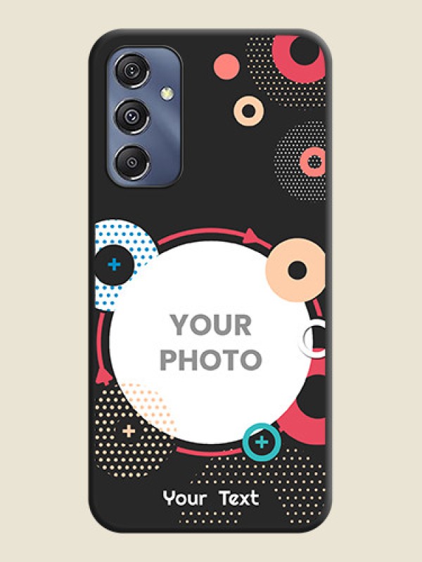 Custom Multicoloured Round Image on Personalised Space Black Soft Matte Cases - Galaxy M34 5G - alternate view