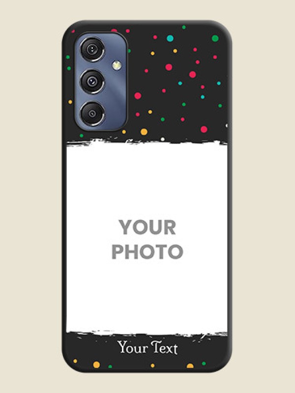 Custom Multicolor Dotted Pattern with Text on Space Black Custom Soft Matte Phone Back Cover - Galaxy M34 5G - alternate view