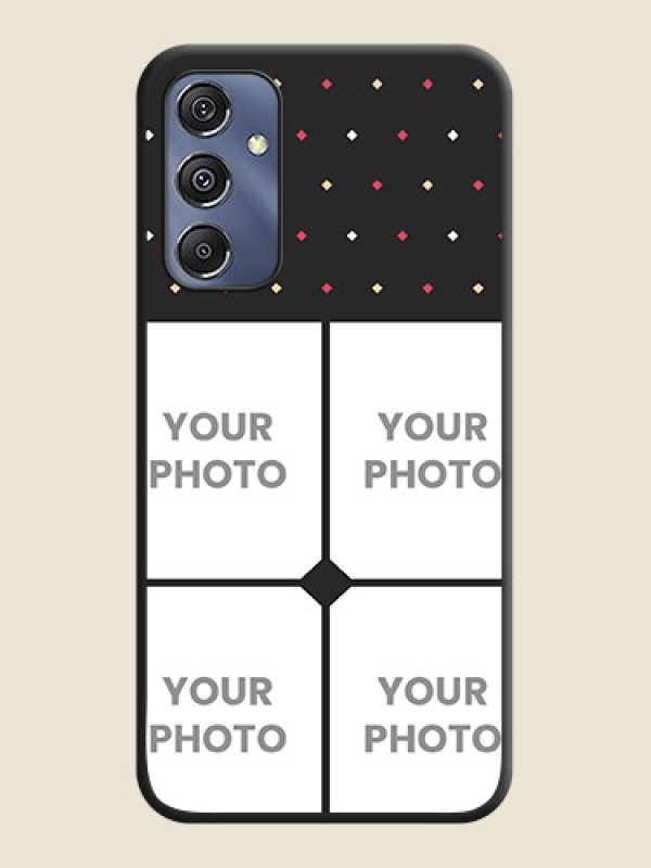 Custom Multicolor Dotted Pattern with 4 Image Holder on Space Black Custom Soft Matte Phone Cases - Galaxy M34 5G - alternate view
