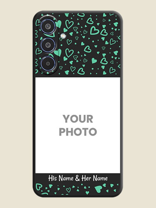 Custom Sea Green Indefinite Love Pattern on Photo On Space Black Custom Soft Matte Mobile Back Cover - Samsung Galaxy M35 5G - alternate view