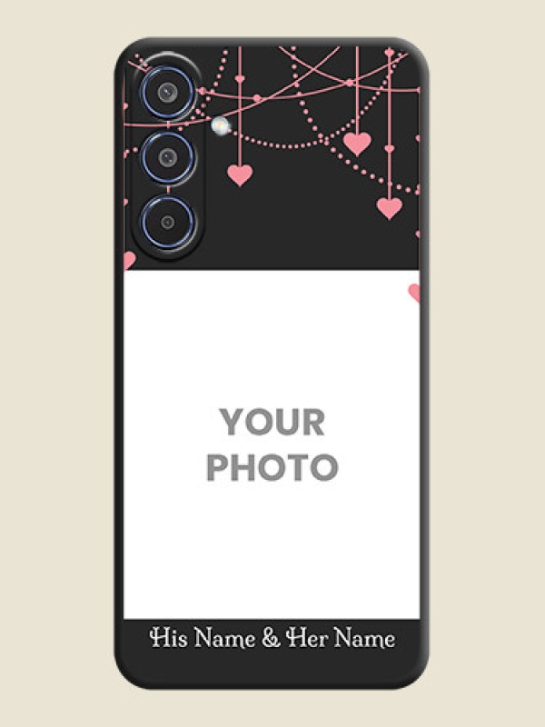 Custom Pink Love Hangings with Text On Space Black Custom Soft Matte Mobile Back Cover - Samsung Galaxy M35 5G - alternate view