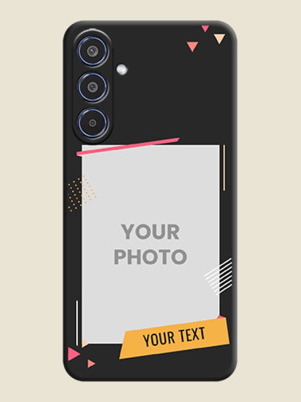Custom Photo Frame with Triangle Small Dots on Photo On Space Black Custom Soft Matte Mobile Back Cover - Samsung Galaxy M35 5G - alternate view