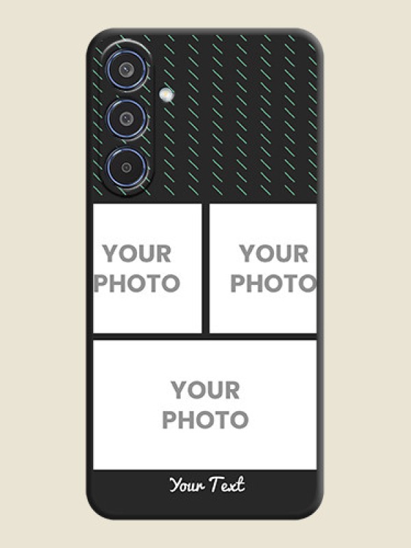 Custom Cross Dotted Pattern with 2 Image Holder On Space Black Custom Soft Matte Mobile Back Cover - Samsung Galaxy M35 5G - alternate view