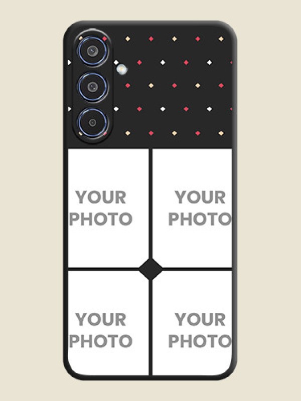 Custom Multicolor Dotted Pattern with 4 Image Holder On Space Black Custom Soft Matte Mobile Back Cover - Samsung Galaxy M35 5G - alternate view