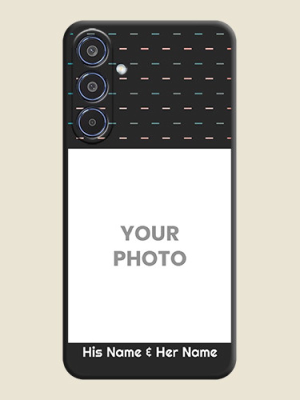 Custom Line Pattern Design with Text On Space Black Custom Soft Matte Mobile Back Cover - Samsung Galaxy M35 5G - alternate view