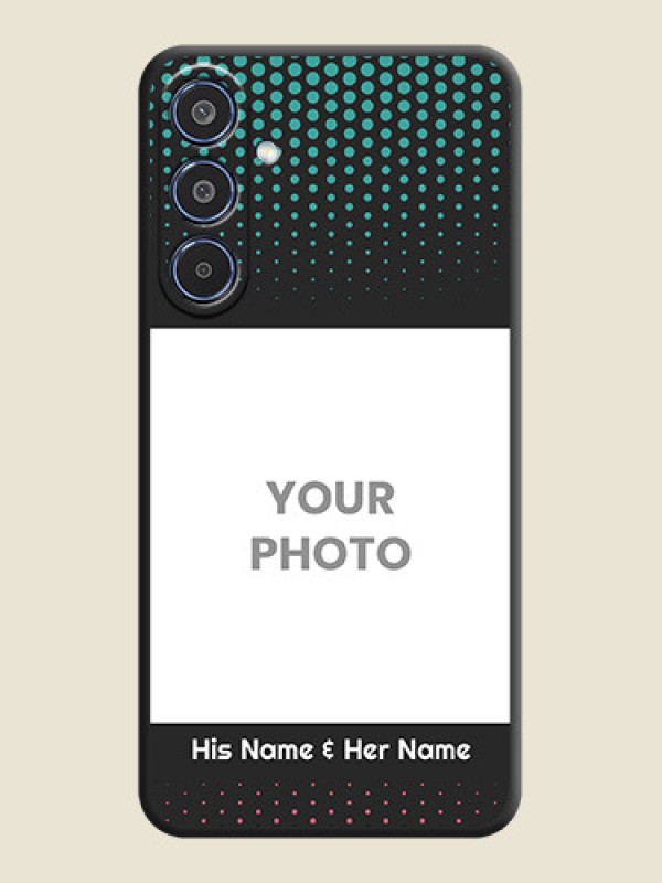 Custom Faded Dots with Grunge Photo Frame and Text On Space Black Custom Soft Matte Mobile Back Cover - Samsung Galaxy M35 5G - alternate view