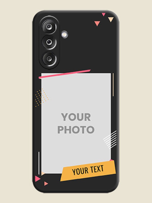 Custom Photo Frame with Triangle Small Dots on Photo On Space Black Custom Soft Matte Mobile Back Cover - Samsung Galaxy M36 5G - alternate view