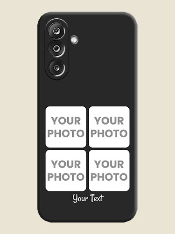 Custom Floral Art with 6 Image Holder on Photo On Space Black Custom Soft Matte Mobile Back Cover - Samsung Galaxy M36 5G - alternate view