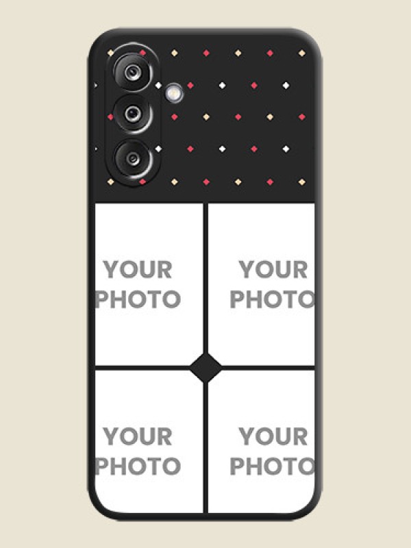 Custom Multicolor Dotted Pattern with 4 Image Holder On Space Black Custom Soft Matte Mobile Back Cover - Samsung Galaxy M36 5G - alternate view