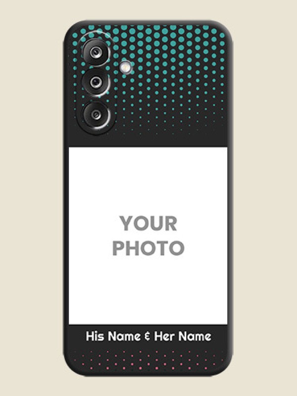 Custom Faded Dots with Grunge Photo Frame and Text On Space Black Custom Soft Matte Mobile Back Cover - Samsung Galaxy M36 5G - alternate view
