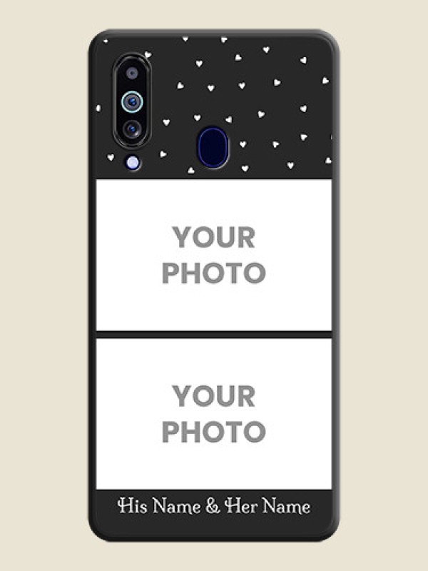 Custom Miniature Love Symbols with Name on Space Black Custom Soft Matte Back Cover - Galaxy M40 - alternate view