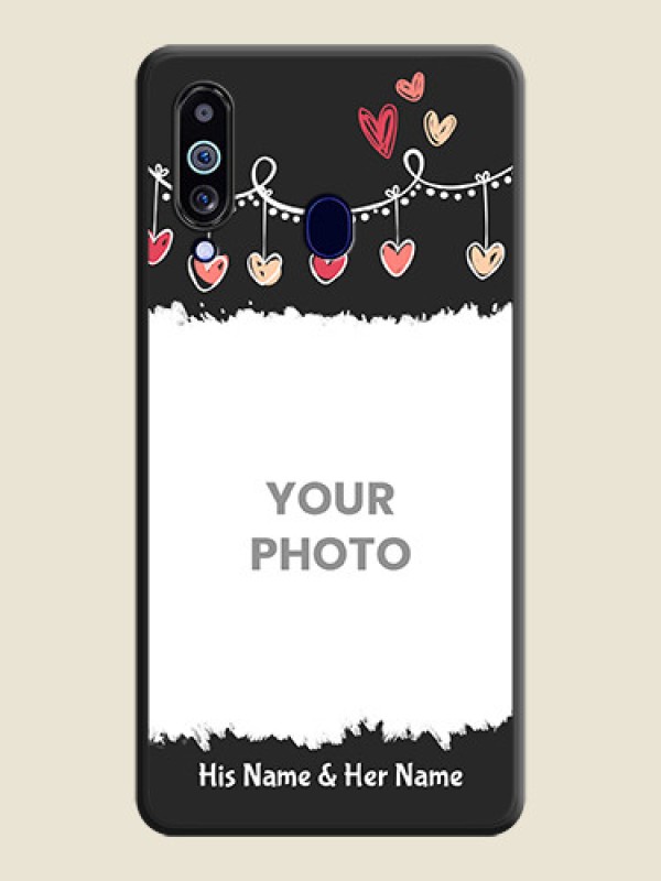Custom Pink Love Hangings with Name on Space Black Custom Soft Matte Phone Cases - Galaxy M40 - alternate view