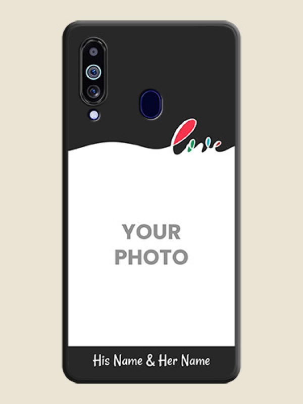 Custom Fall in Love Pattern with Picture on Photo on Space Black Soft Matte Mobile Case - Galaxy M40 - alternate view