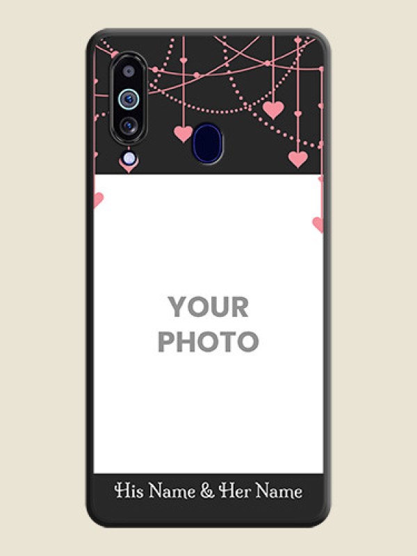 Custom Pink Love Hangings with Text on Space Black Custom Soft Matte Back Cover - Galaxy M40 - alternate view