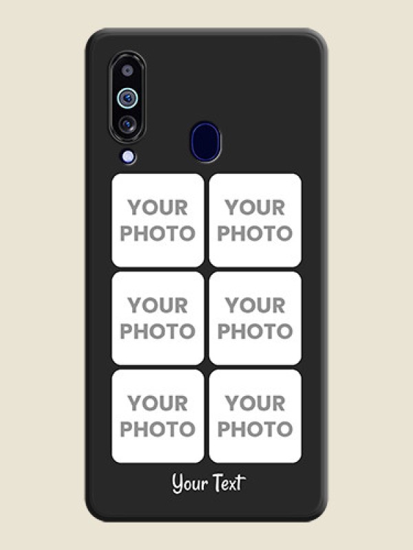 Custom Floral Art with 6 Image Holder on Photo on Space Black Soft Matte Mobile Case - Galaxy M40 - alternate view