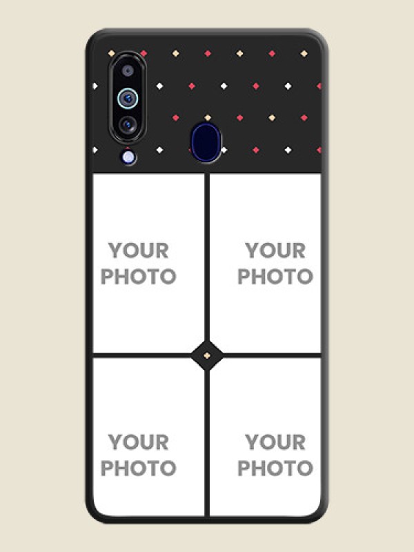 Custom Multicolor Dotted Pattern with 4 Image Holder on Space Black Custom Soft Matte Phone Cases - Galaxy M40 - alternate view