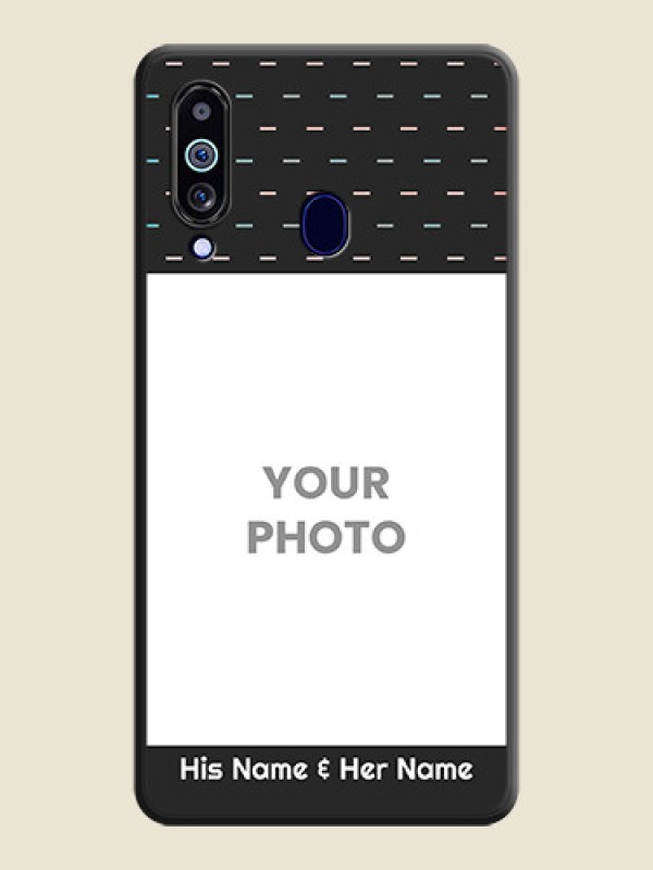 Custom Line Pattern Design with Text on Space Black Custom Soft Matte Phone Back Cover - Galaxy M40 - alternate view