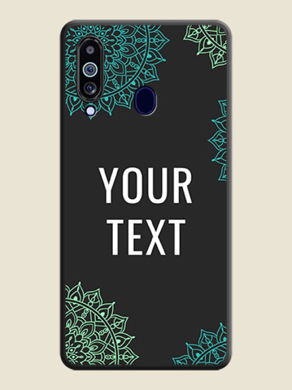 Custom Your Name with Floral Design on Space Black Custom Soft Matte Back Cover - Galaxy M40 - alternate view