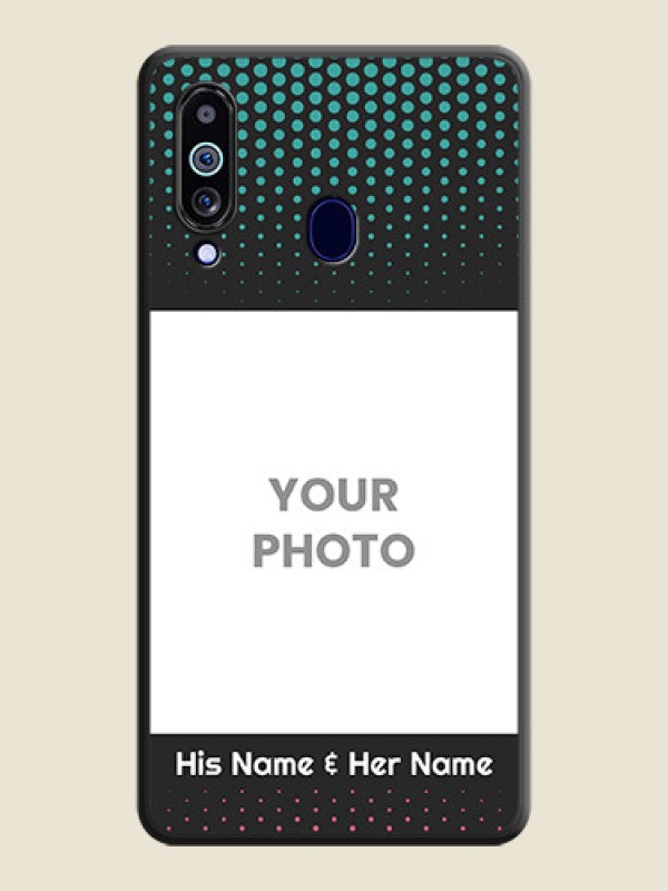 Custom Faded Dots with Grunge Photo Frame and Text on Space Black Custom Soft Matte Phone Cases - Galaxy M40 - alternate view