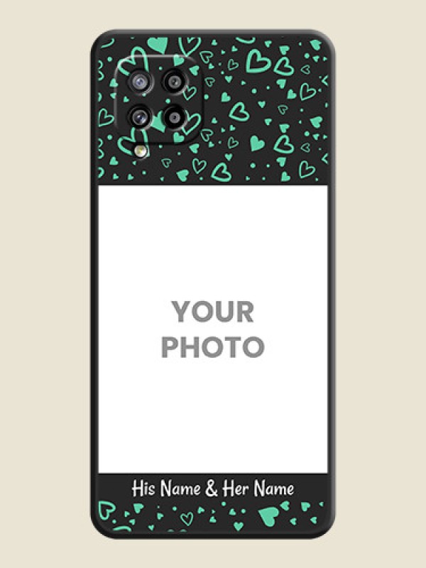 Custom Sea Green Indefinite Love Pattern on Photo on Space Black Soft Matte Mobile Cover - Galaxy M42 5G - alternate view