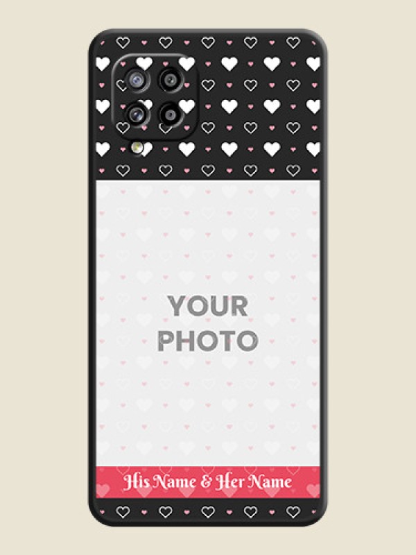 Custom White Color Love Symbols with Text Design on Photo on Space Black Soft Matte Phone Cover - Galaxy M42 5G - alternate view
