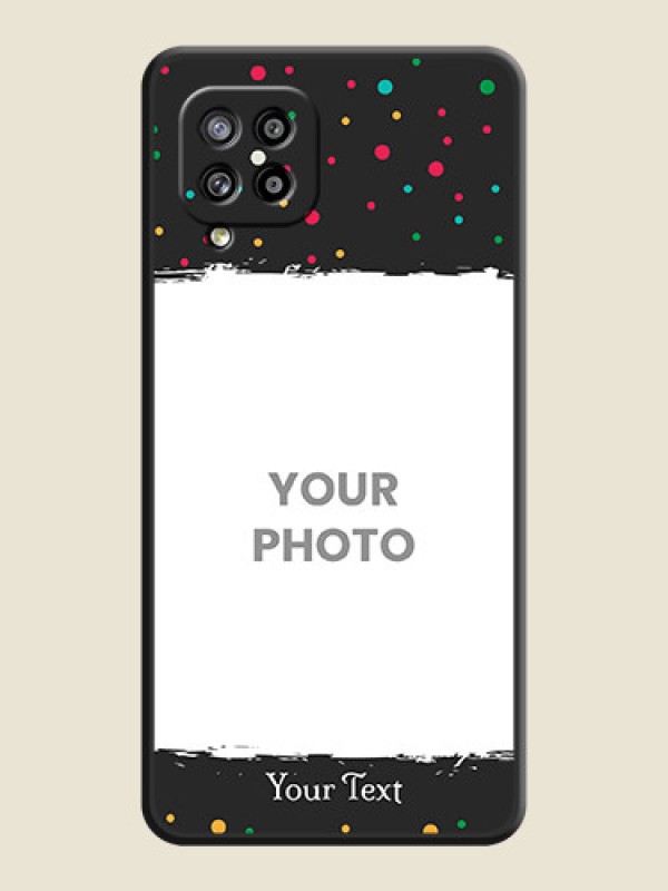 Custom Multicolor Dotted Pattern with Text on Space Black Custom Soft Matte Phone Back Cover - Galaxy M42 5G - alternate view