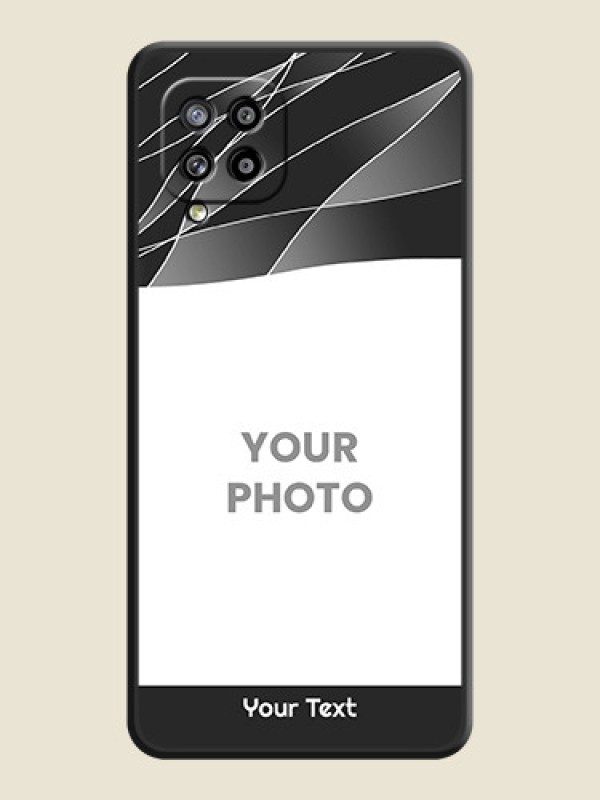 Custom Mixed Wave Lines on Photo on Space Black Soft Matte Mobile Cover - Galaxy M42 5G - alternate view