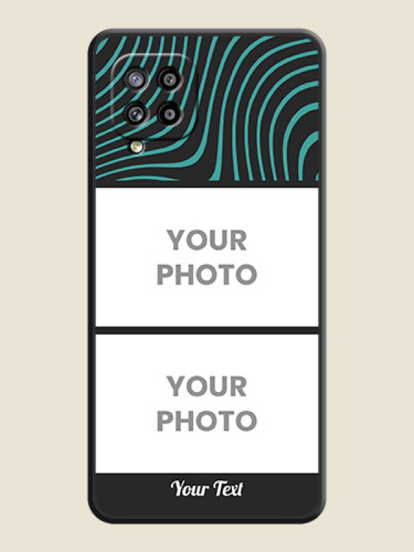 Custom Wave Pattern with 2 Image Holder on Space Black Personalized Soft Matte Phone Covers - Galaxy M42 5G - alternate view